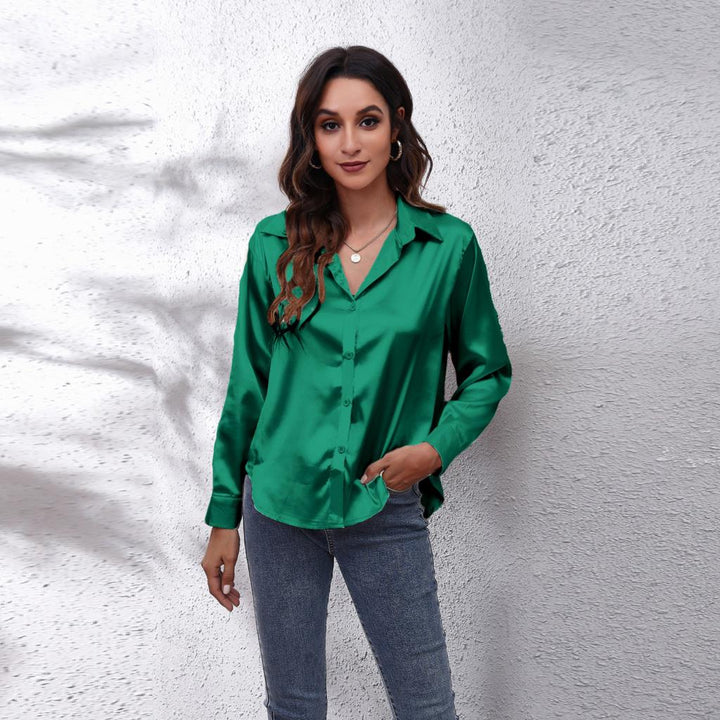 Sydney Women's Loose Fit Satin Blouse - Casual Workwear