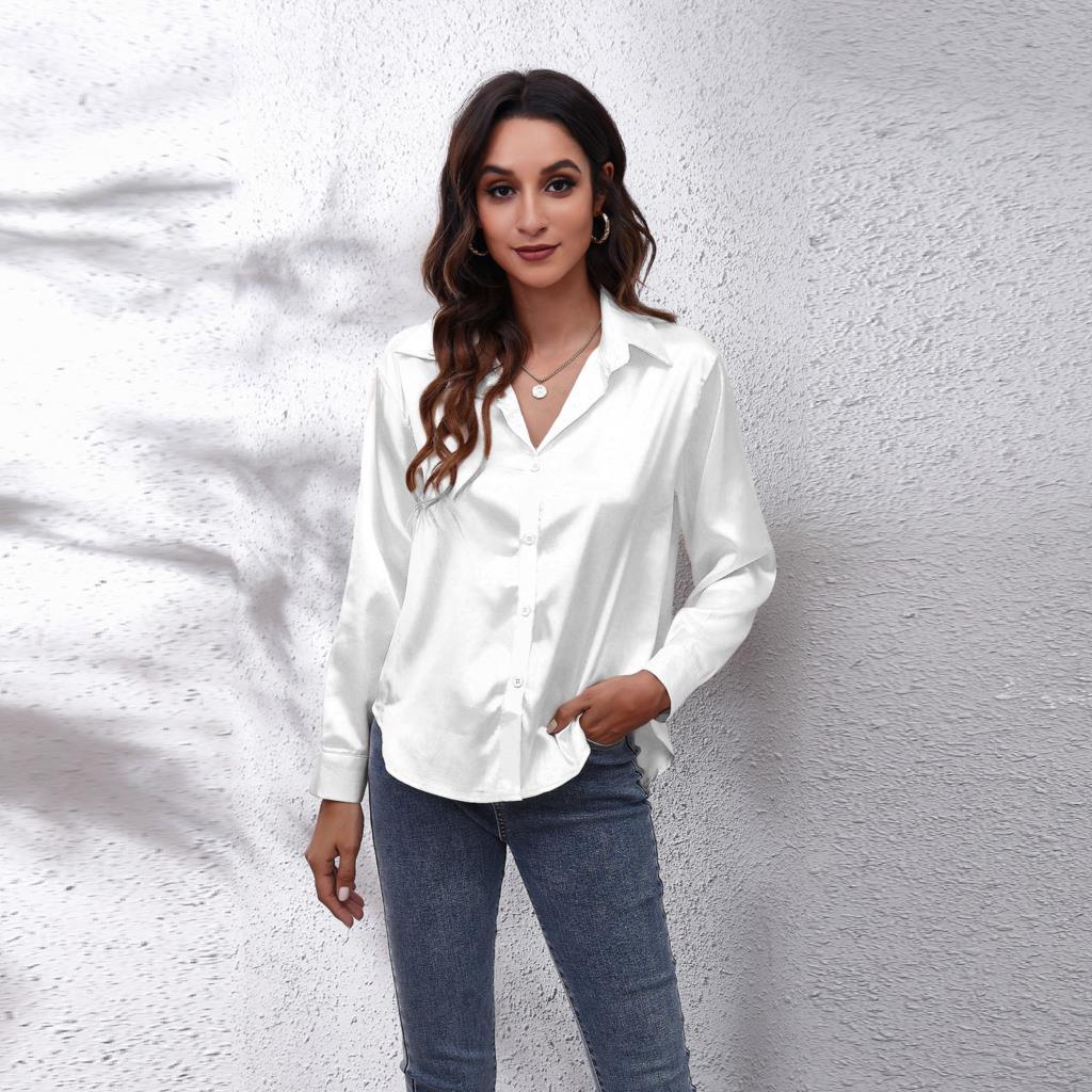 Sydney Women's Loose Fit Satin Blouse - Casual Workwear