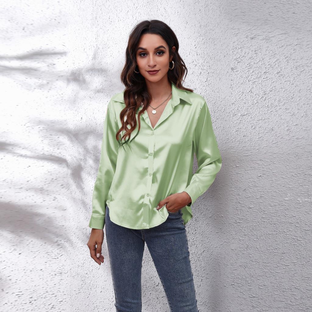 Sydney Women's Loose Fit Satin Blouse - Casual Workwear