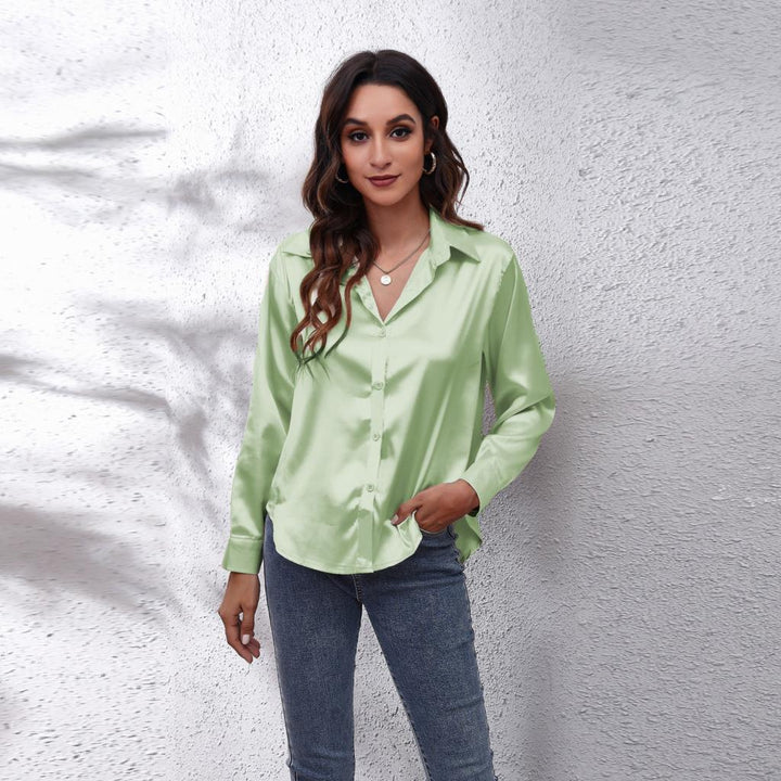 Sydney Women's Loose Fit Satin Blouse - Casual Workwear