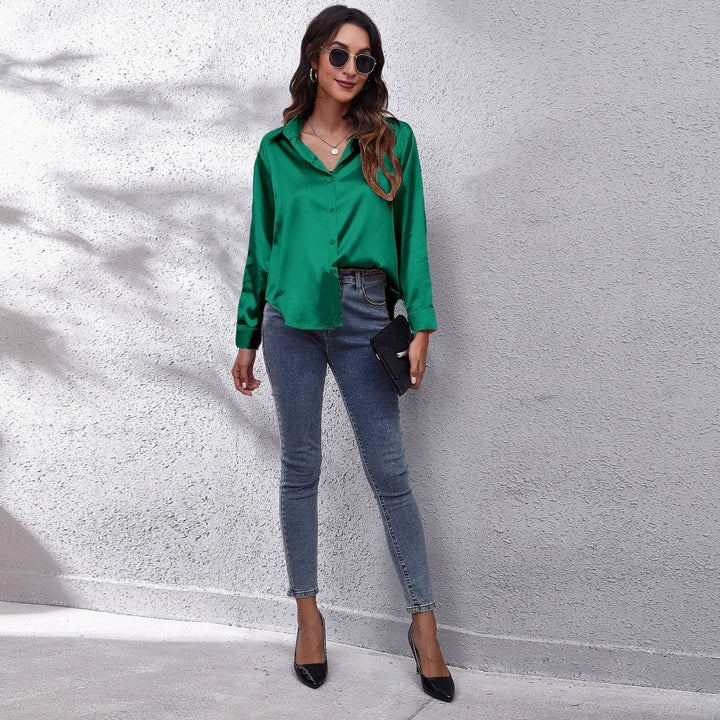 Sydney Women's Loose Fit Satin Blouse - Casual Workwear