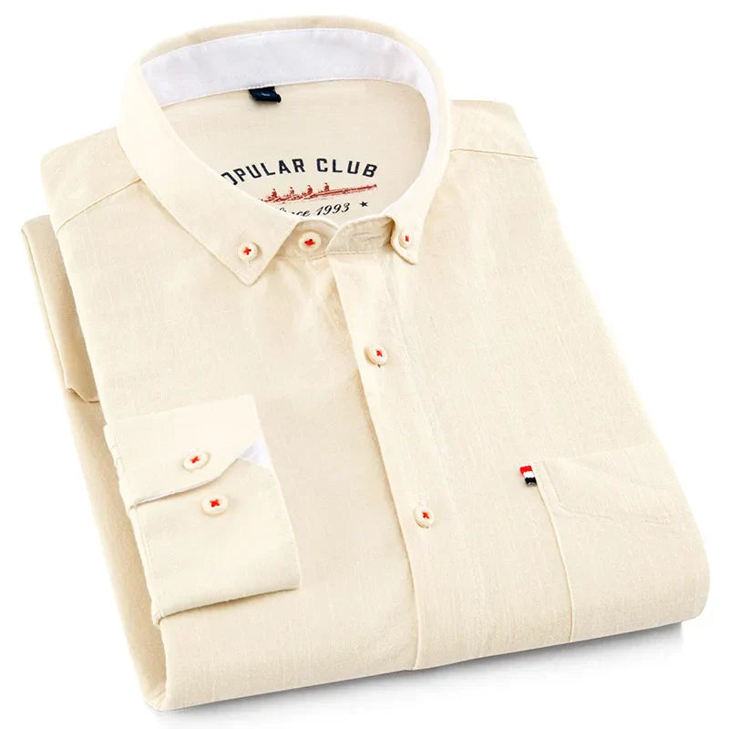 Men's Linen Casual Shirt – Breathable Warm-Weather Summer Shirt