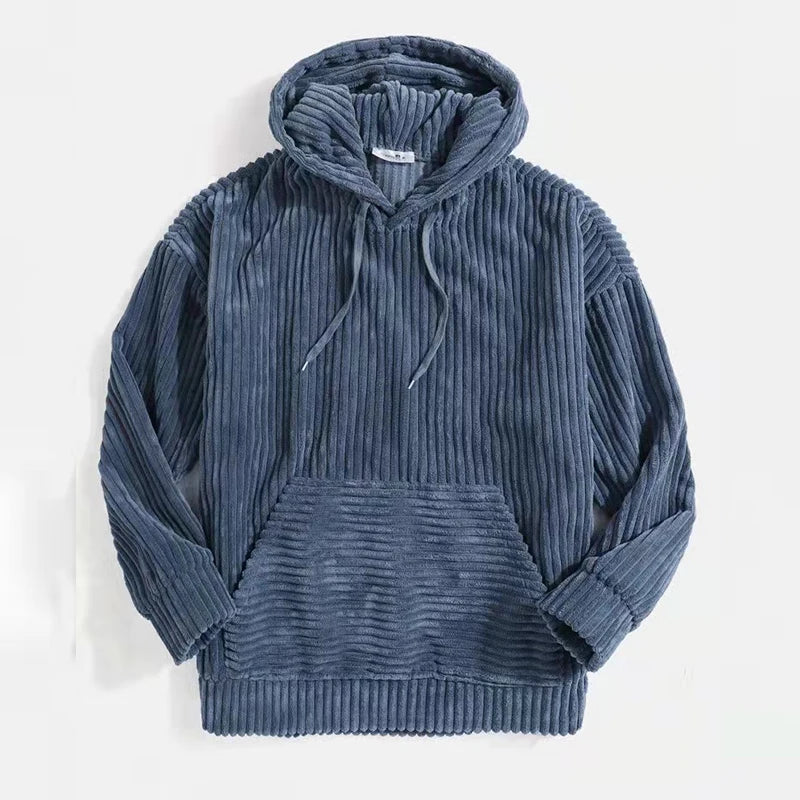 Men's Marcello Corduroy Hoodie – Soft Ribbed Smart-Casual Layer