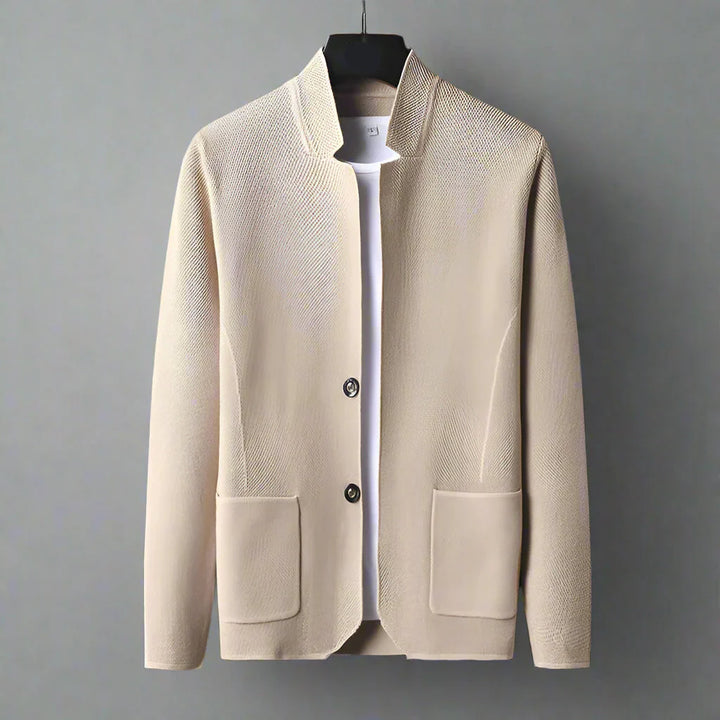 Men's Knit Mandarin Collar Cardigan – Smart Layering Knitwear