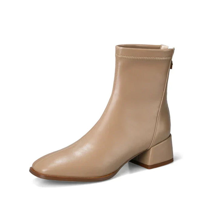 Women's Bold Boundary Genuine Leather Boots - Medium Heel Style