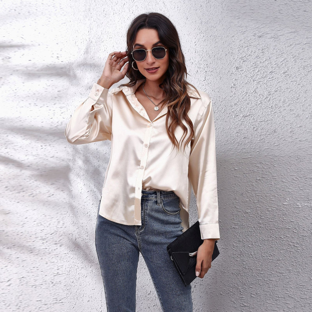 Sydney Women's Loose Fit Satin Blouse - Casual Workwear