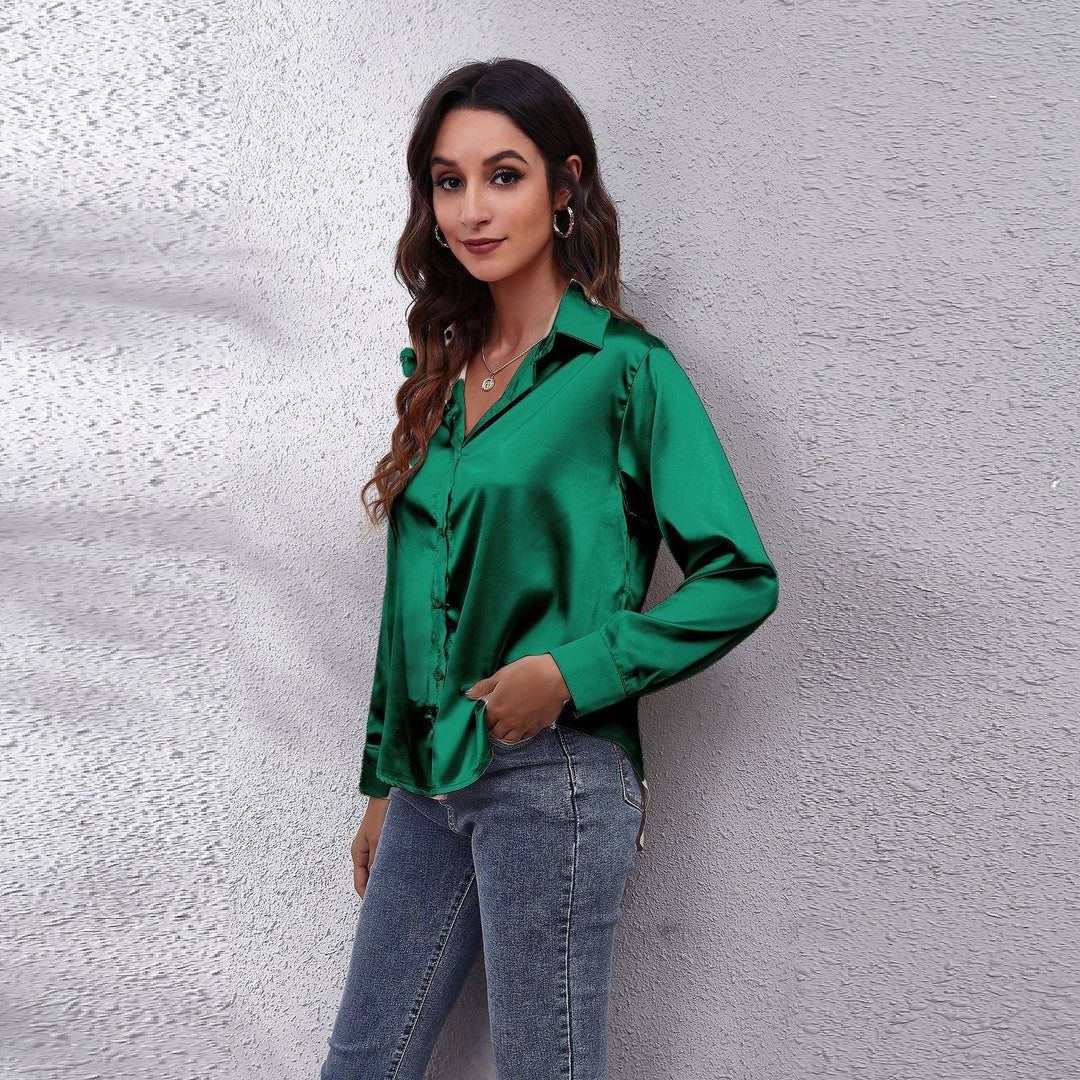 Sydney Women's Loose Fit Satin Blouse - Casual Workwear