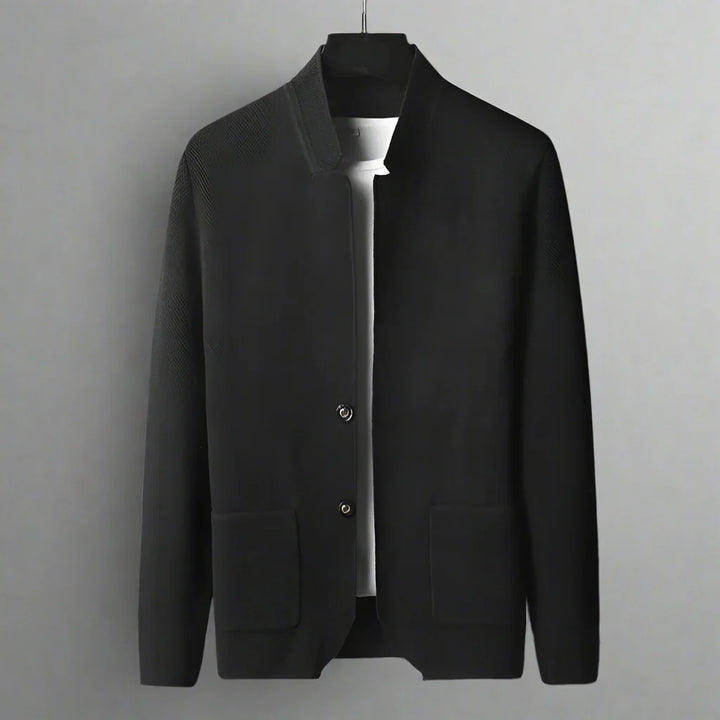 Men's Knit Mandarin Collar Cardigan – Smart Layering Knitwear