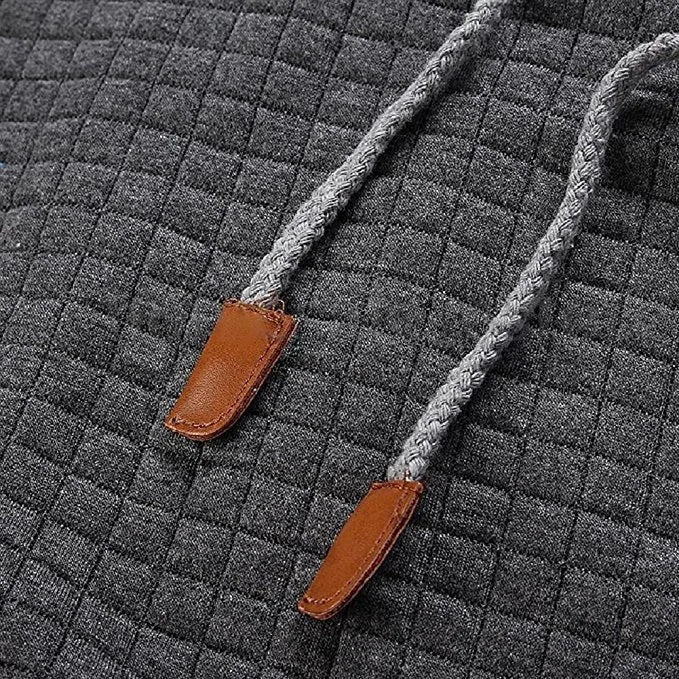 Men's Waffle-Knit Hoodie – Textured Cotton Hooded Top