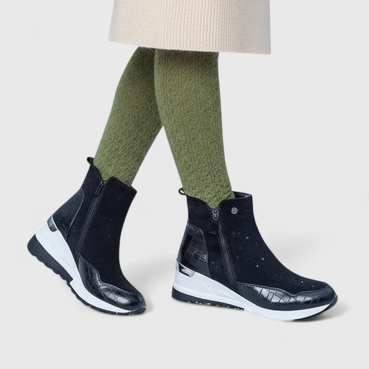 Women's Brooke Zip-Up Wedge Boots - Effortless All-Day Comfort