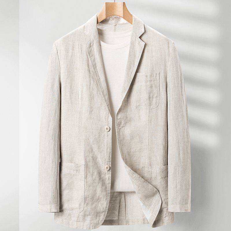 Men's Linen Blazer – Unstructured Two-Button Summer Sport Coat