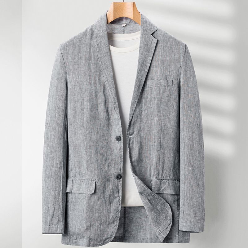 Men's Linen Blazer – Unstructured Two-Button Summer Sport Coat