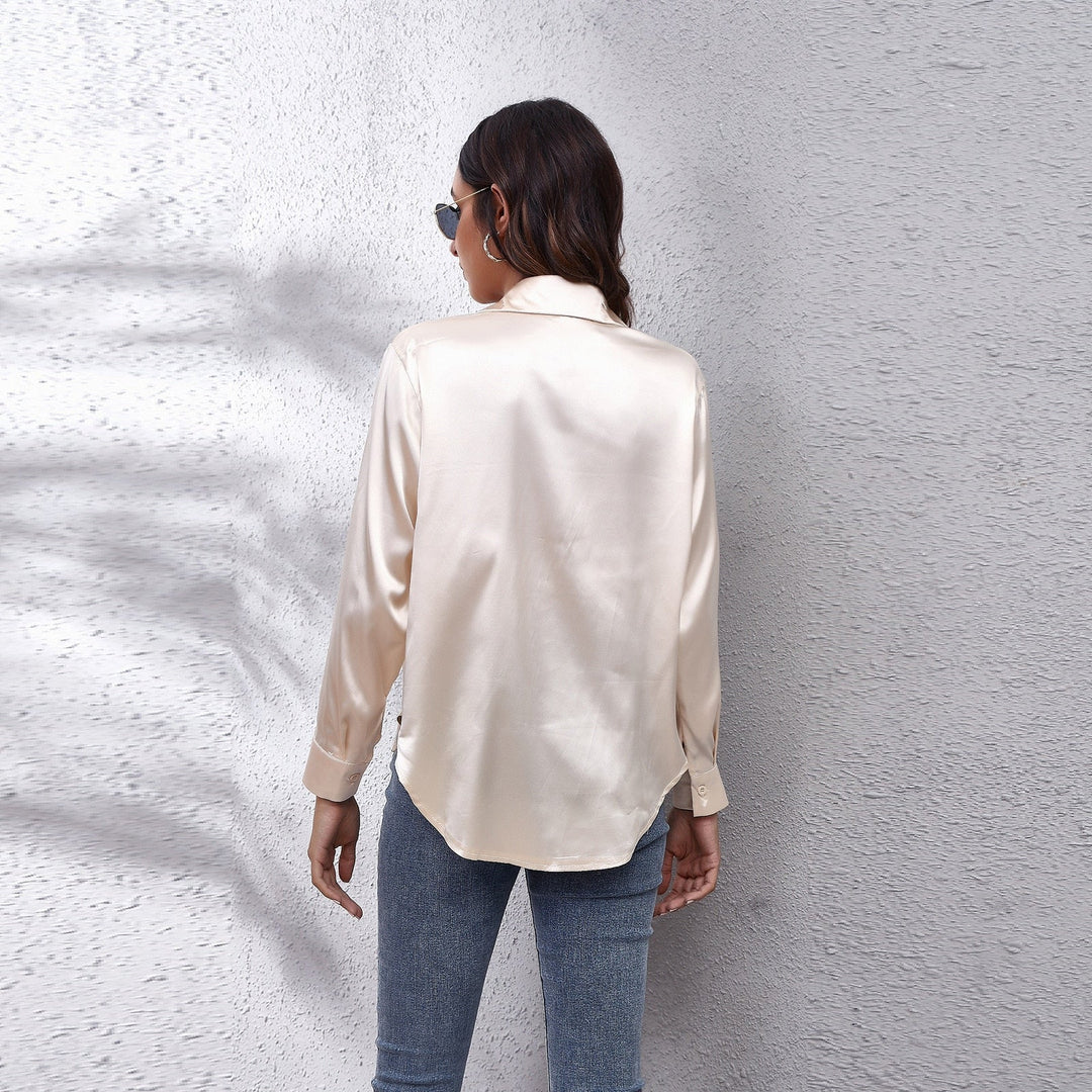 Sydney Women's Loose Fit Satin Blouse - Casual Workwear