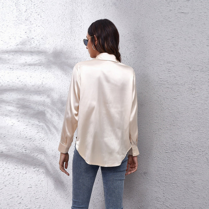 Sydney Women's Loose Fit Satin Blouse - Casual Workwear