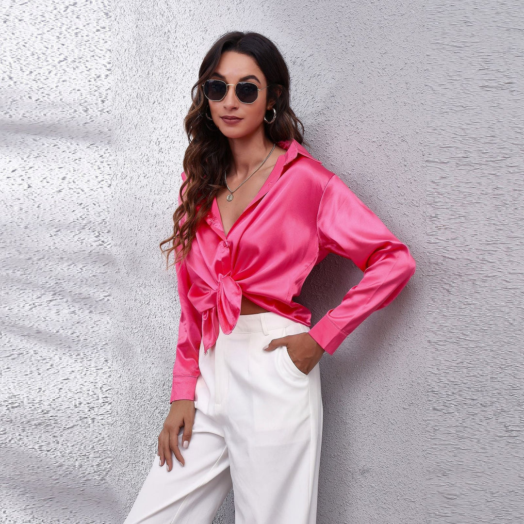 Sydney Women's Loose Fit Satin Blouse - Casual Workwear
