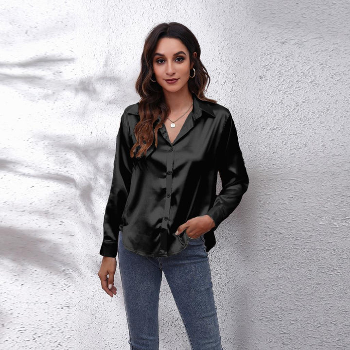 Sydney Women's Loose Fit Satin Blouse - Casual Workwear