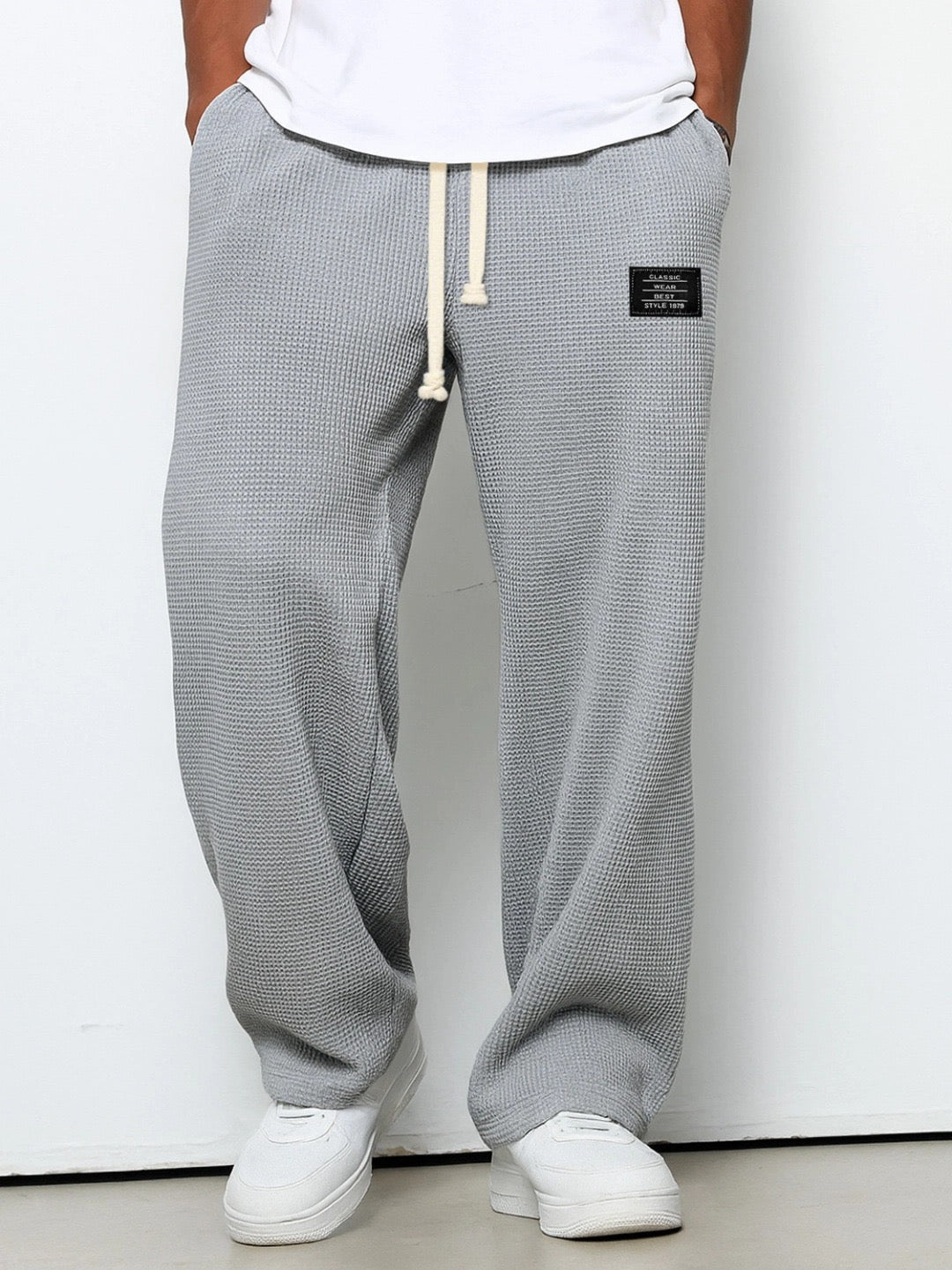 Men's Waffle Knit Drawstring Pants - Relaxed Everyday Comfort