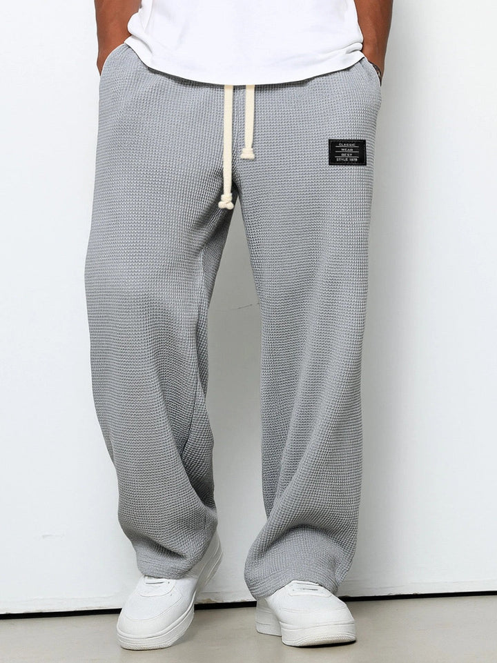 Men's Waffle Knit Drawstring Pants - Relaxed Everyday Comfort