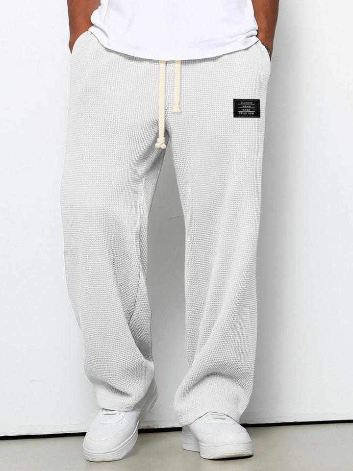 Men's Waffle Knit Drawstring Pants - Relaxed Everyday Comfort