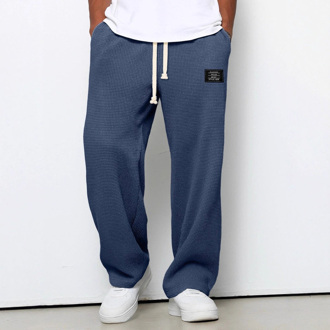 Men's Waffle Knit Drawstring Pants - Relaxed Everyday Comfort