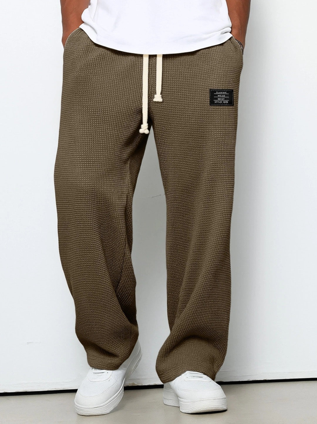 Men's Waffle Knit Drawstring Pants - Relaxed Everyday Comfort