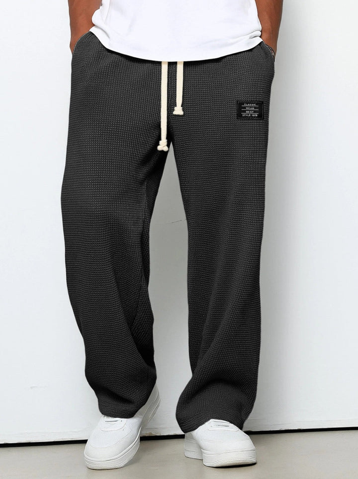 Men's Waffle Knit Drawstring Pants - Relaxed Everyday Comfort