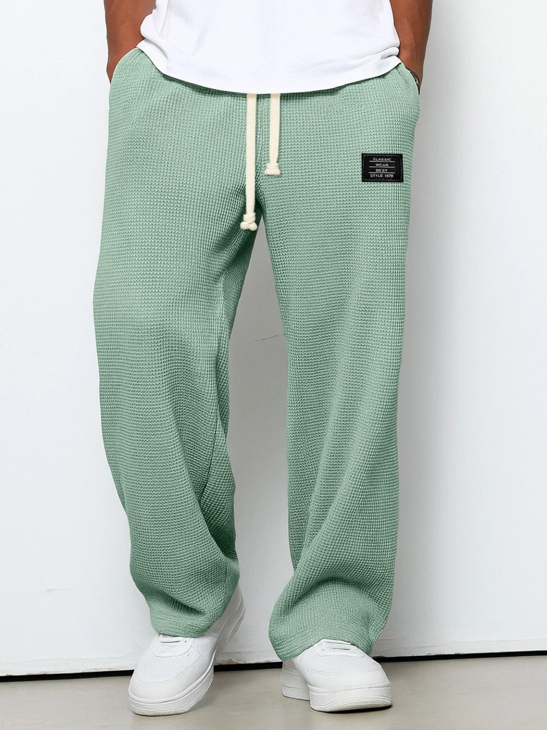 Men's Waffle Knit Drawstring Pants - Relaxed Everyday Comfort