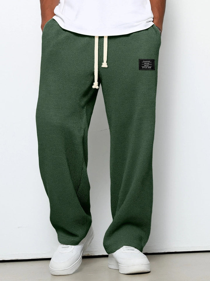 Men's Waffle Knit Drawstring Pants - Relaxed Everyday Comfort