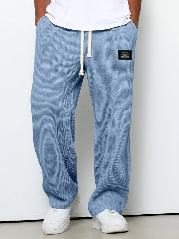 Men's Waffle Knit Drawstring Pants - Relaxed Everyday Comfort