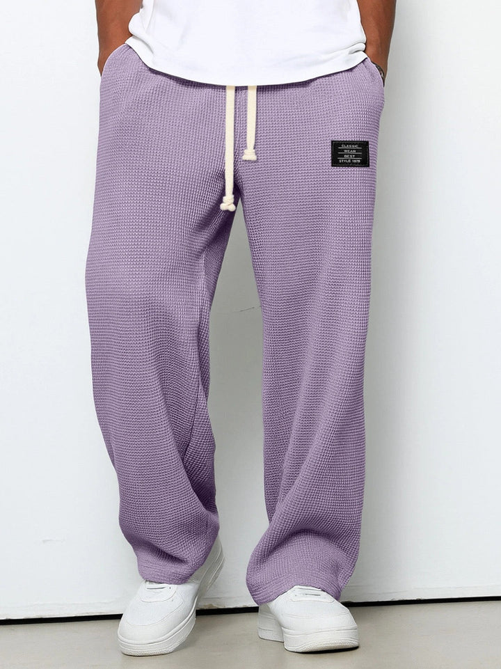 Men's Waffle Knit Drawstring Pants - Relaxed Everyday Comfort