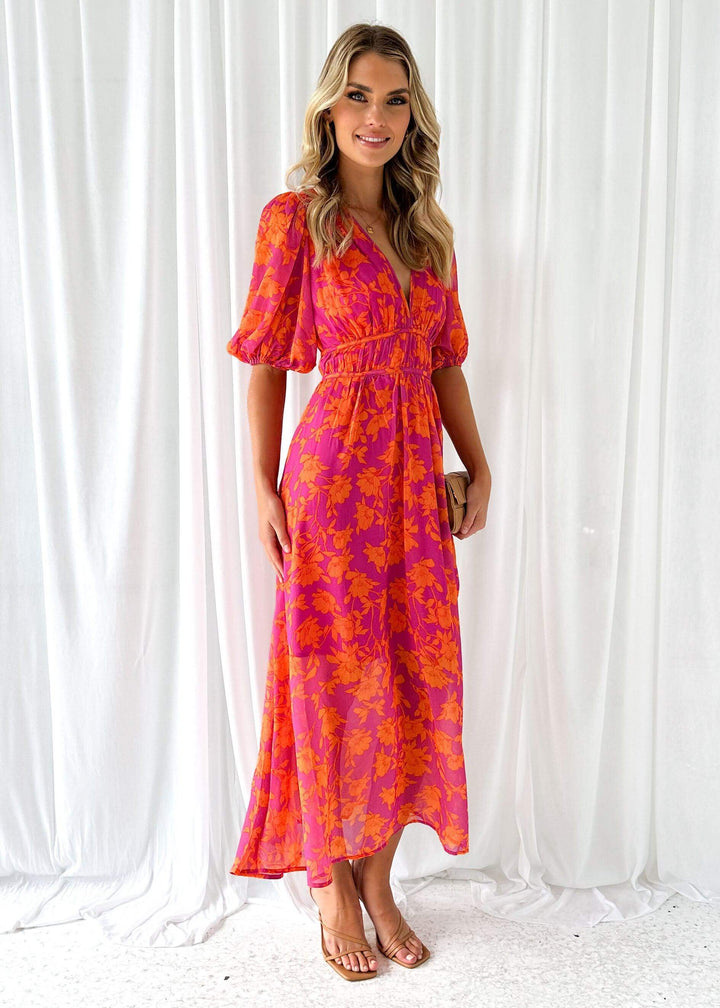Women's Elegant Maxi Dress with V-Neck - Effortless All-Occasion Style