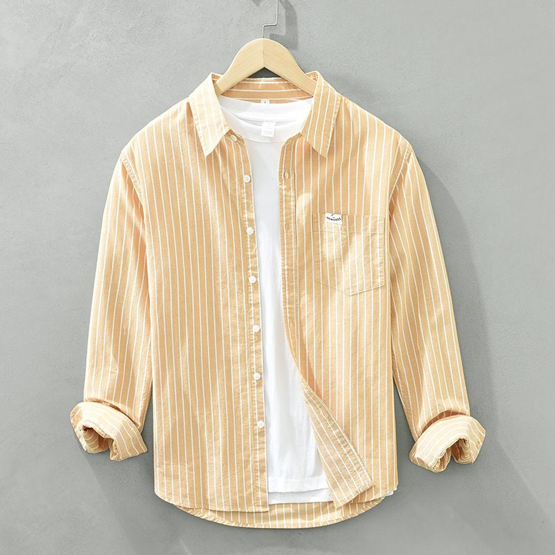 Men's Striped Linen Shirt – Breton Maritime Summer Style
