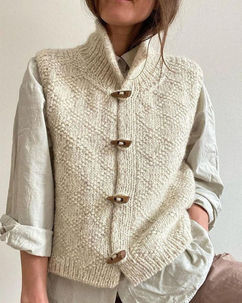 Women's Cozy Knit Sleeveless Cardigan - Transitional Layering