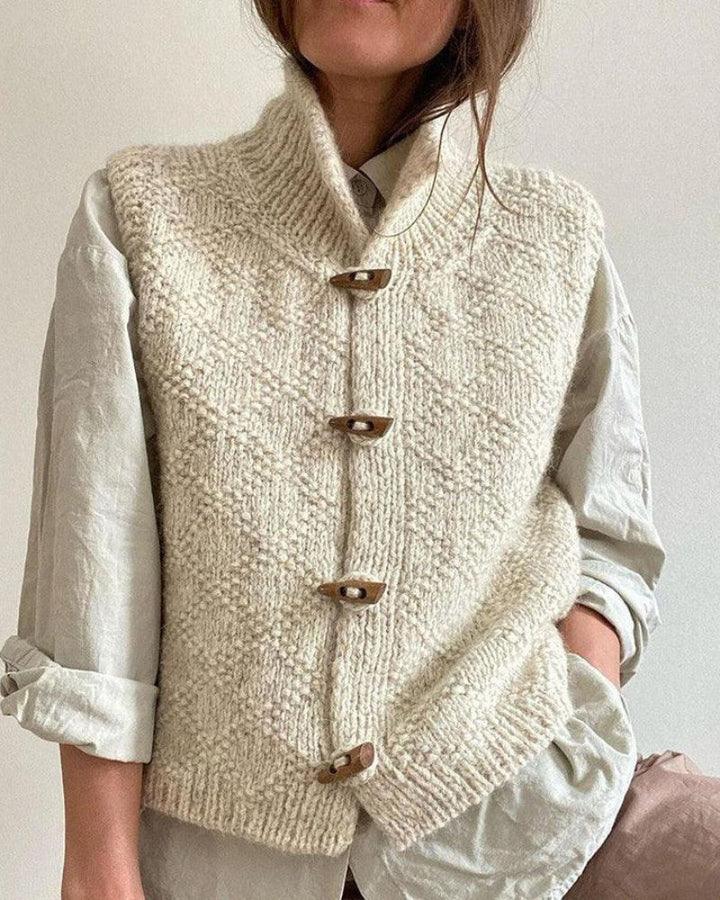 Women's Cozy Knit Sleeveless Cardigan - Transitional Layering