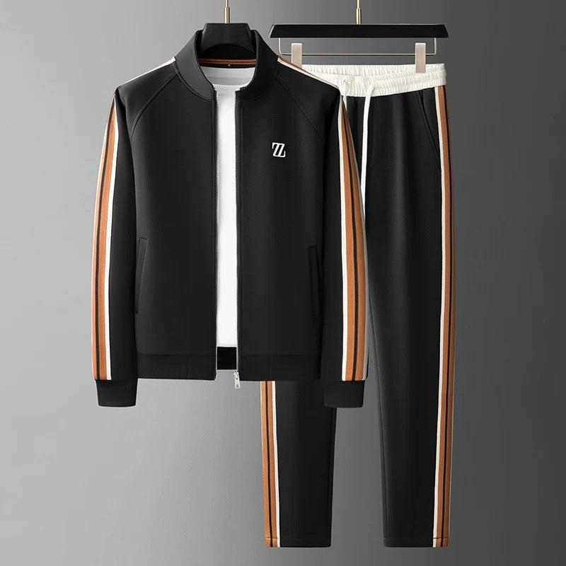Unisex's Striped Tracksuit Set - Sporty Comfort for Daily Wear