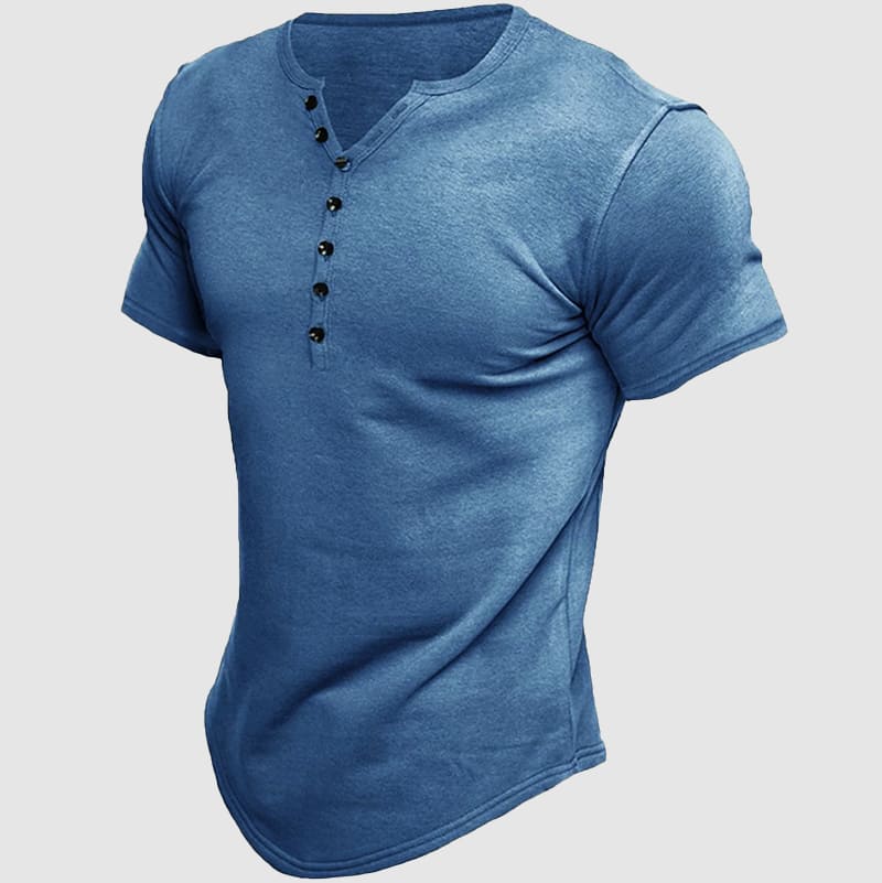 Men's Cotton Short Sleeve Henley – Soft Casual Layering Top