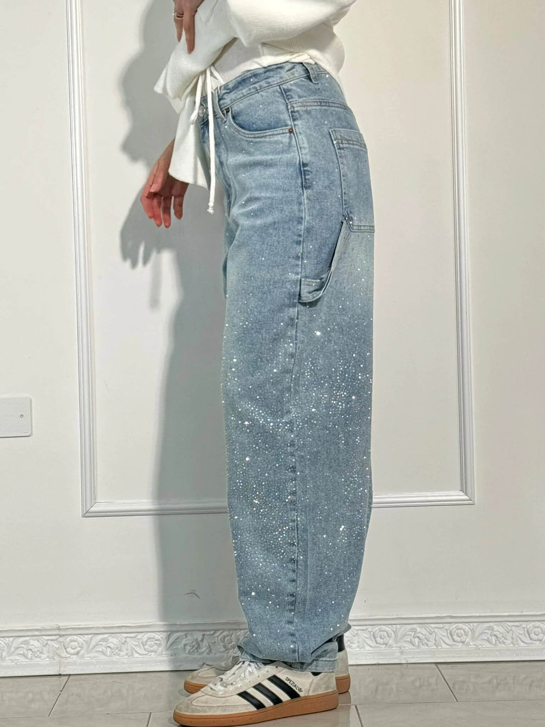 Women's Victoria High-Waist Glitter Jeans - Sparkle with Confidence