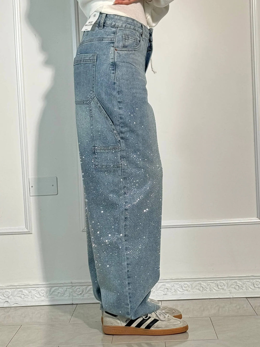 Women's Victoria High-Waist Glitter Jeans - Sparkle with Confidence
