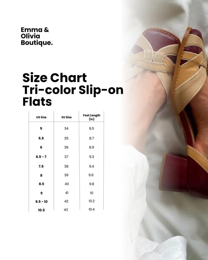 Women's Tri-Color Slip-On Flats - Effortless Everyday Style