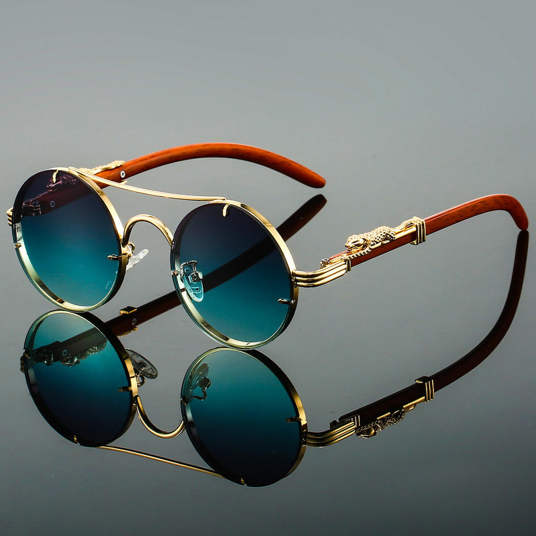 Men's Retro Round Sunglasses - Vintage UV400 Protection