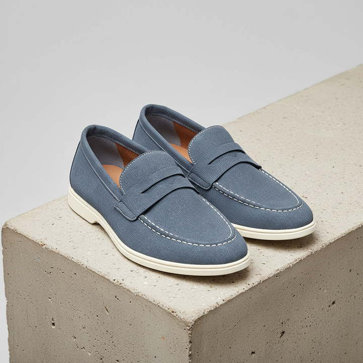 Men's Suede Slip-On Loafers – Soft Casual Driving Shoes