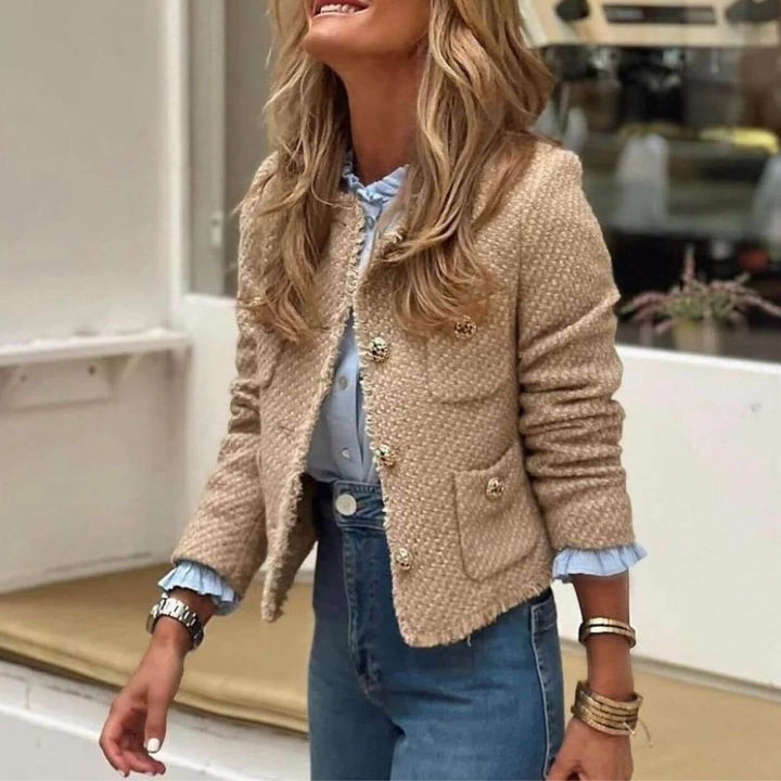 Women's Tailored Tweed Jacket - Timeless Elegance for Any Occasion