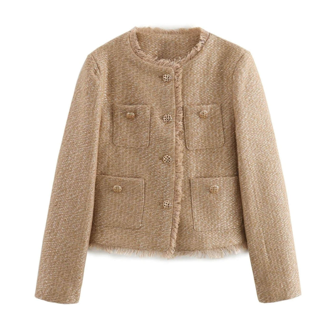 Women's Tailored Tweed Jacket - Timeless Elegance for Any Occasion