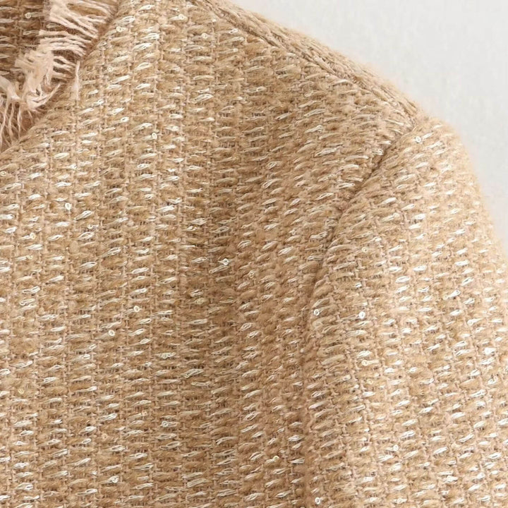 Women's Tailored Tweed Jacket - Timeless Elegance for Any Occasion