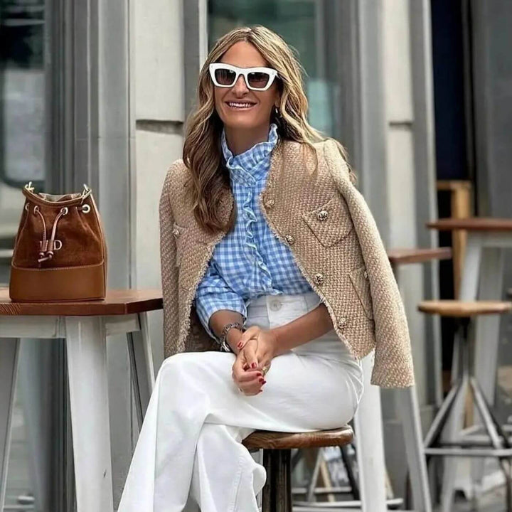 Women's Tailored Tweed Jacket - Timeless Elegance for Any Occasion