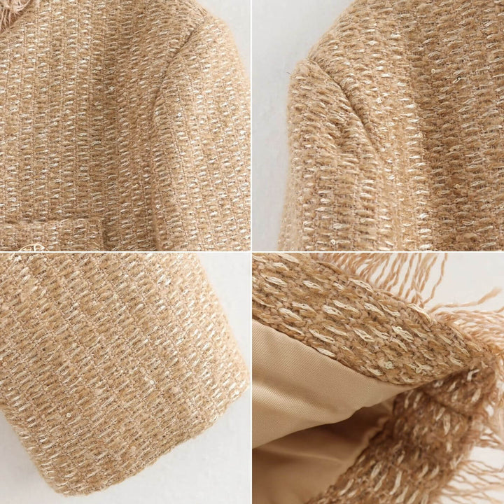 Women's Tailored Tweed Jacket - Timeless Elegance for Any Occasion