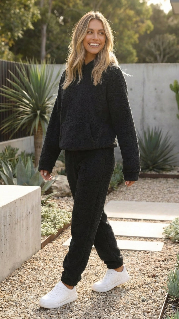 Women's Fleece Matching Lounge Set - Cozy Comfort for Lounging