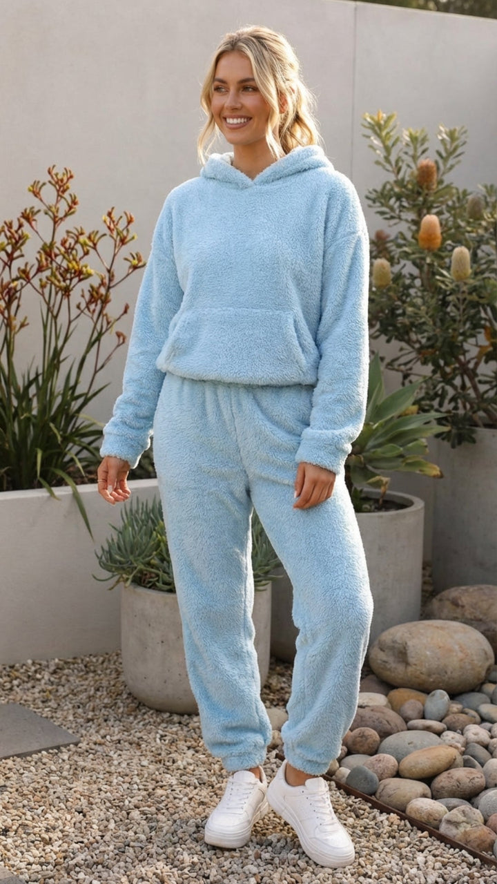 Women's Fleece Matching Lounge Set - Cozy Comfort for Lounging
