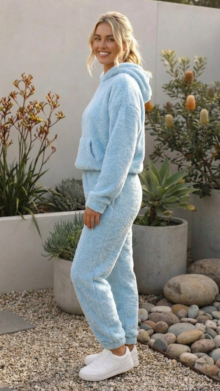Women's Fleece Matching Lounge Set - Cozy Comfort for Lounging