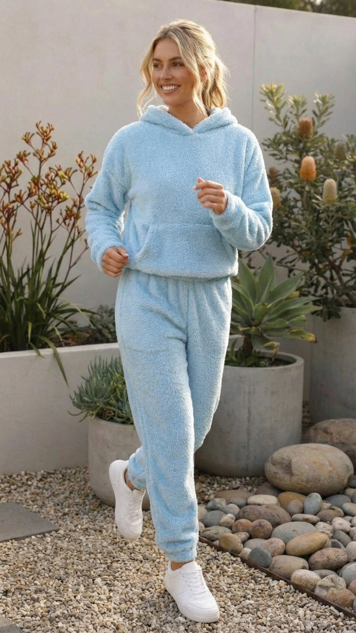 Women's Fleece Matching Lounge Set - Cozy Comfort for Lounging